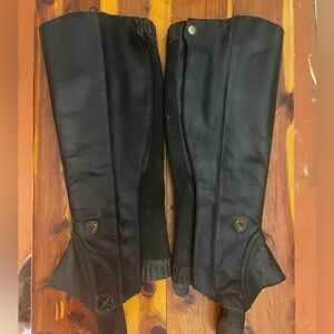 Ariat Black Leather Half Chaps